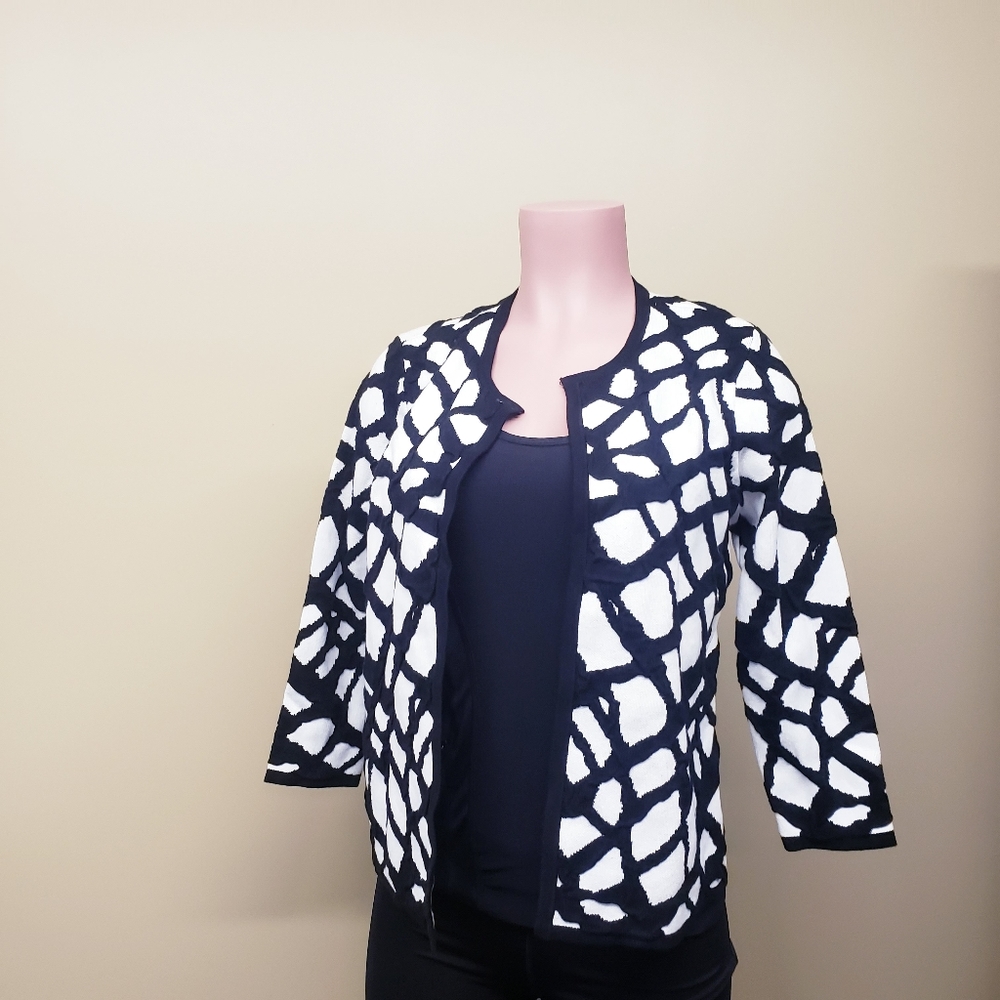 Anne Klein Womens Open Front Cardigan Sweater Blue